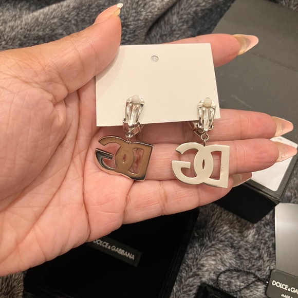 D&G Dolce & Gabbana Rhinestone Dangling Earrings - Picture 9 of 15